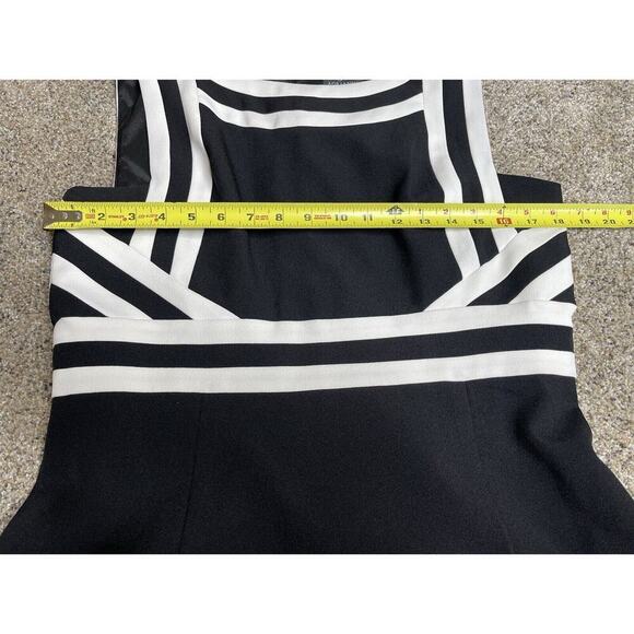 Adrianna Papell Black and White Sheath Dress Size 12 Colorblock - Picture 8 of 8